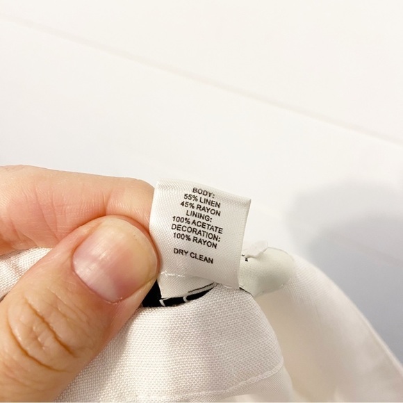 LOFT | Linen Blend Embroidered A-Line Skirt Size 8P - Picture 4 of 12